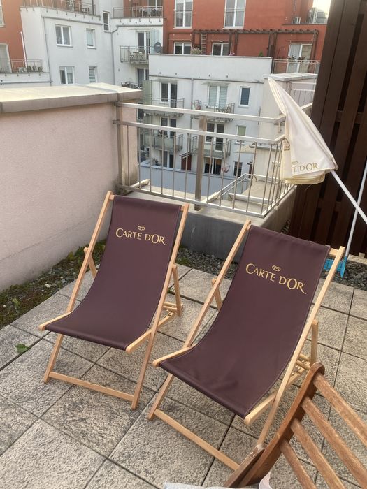 Leżaki na plażę + stolik i krzesło ogrodowe