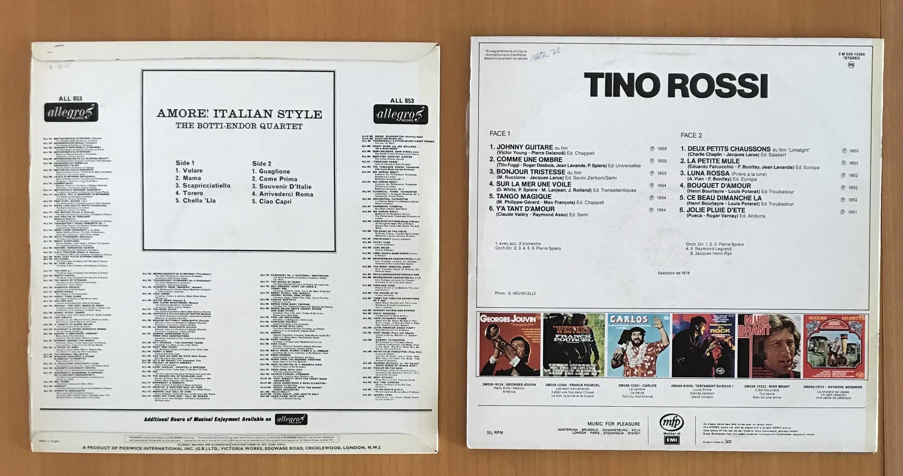 Discos LP vinil de música popular Italiana, em muito bom estado