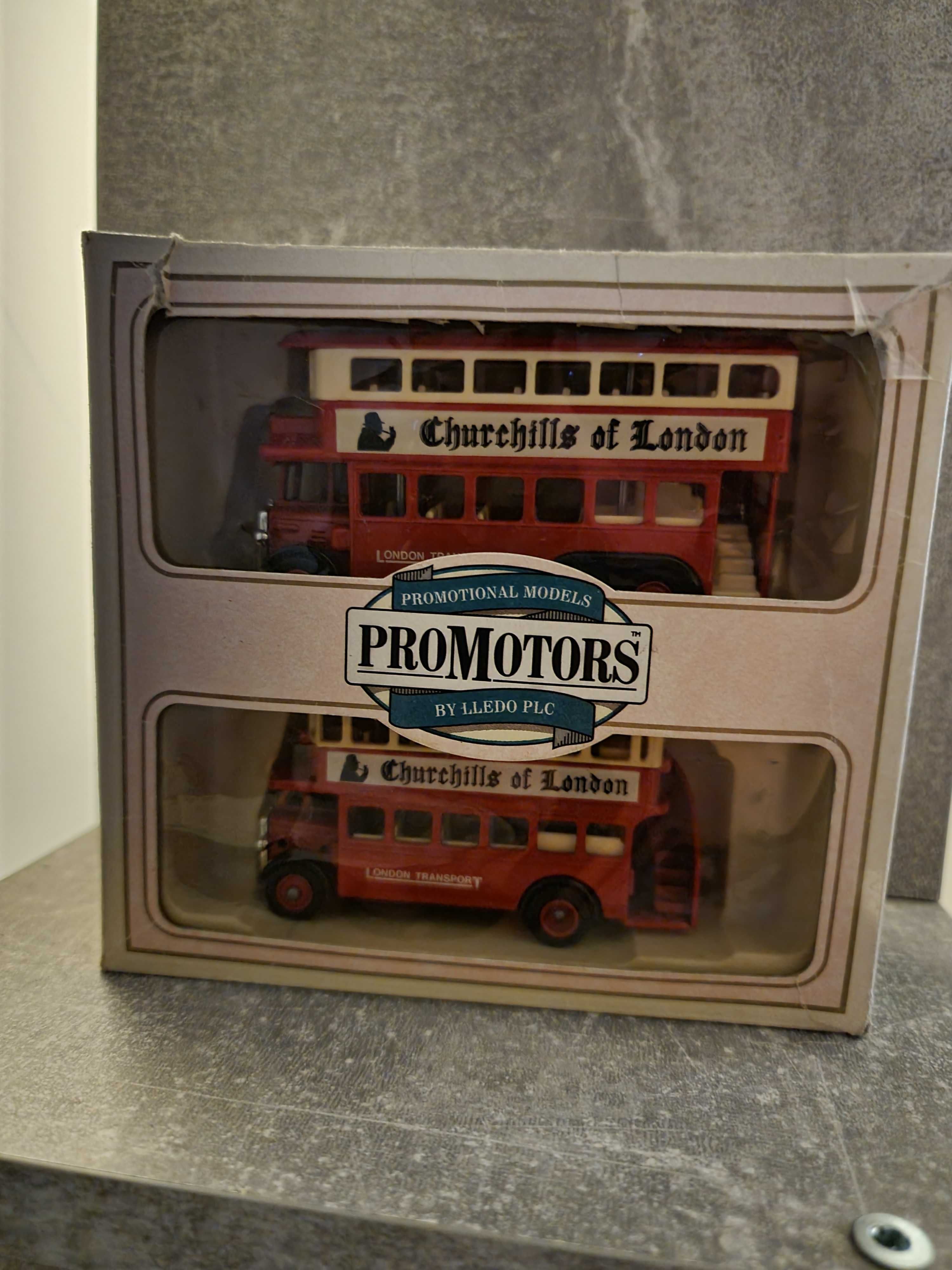 Made England 2x Londyński czerwony autobus piętrowy model metalowy