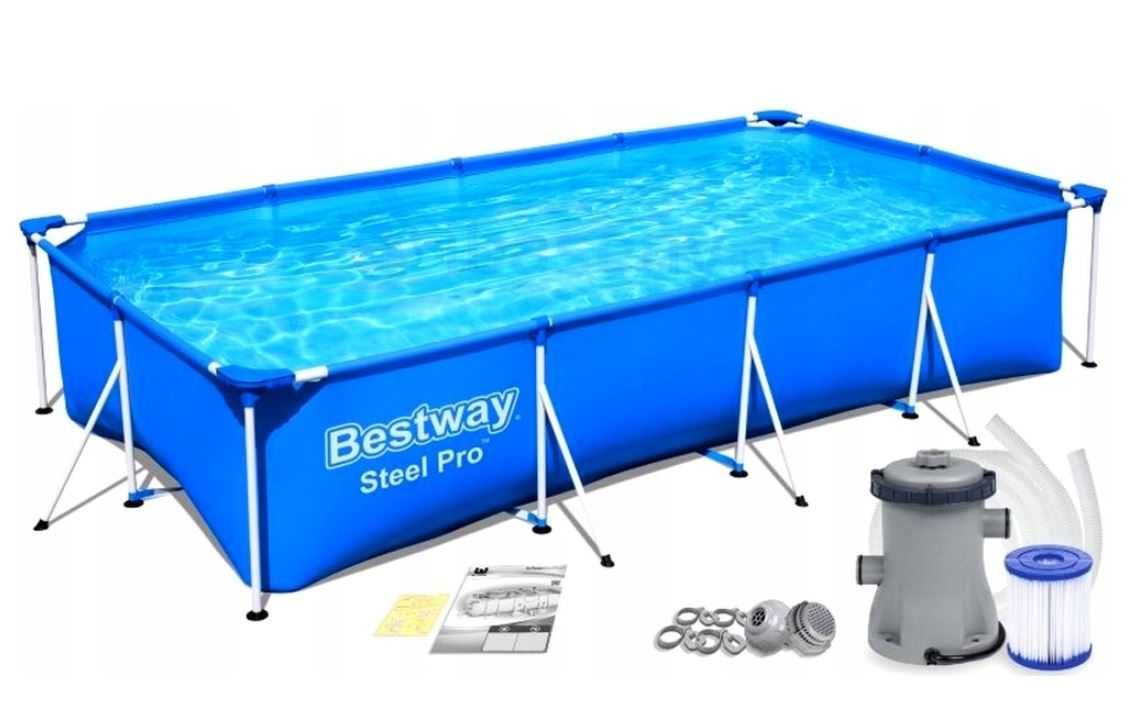 NOWY Basen BESTWAY Steel Pro 4mx2.11mx81cm,prostokątny,basen stelażowy