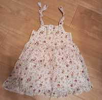 Sykienka z batystu w kwiaty dla dziewczynky 1-2 lat
