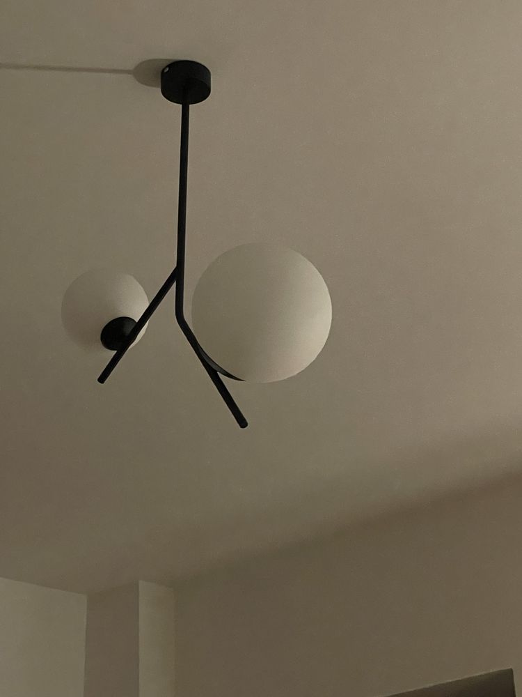 Lampa lampka sufitowa czarna dwa klosze zara hm home jysk