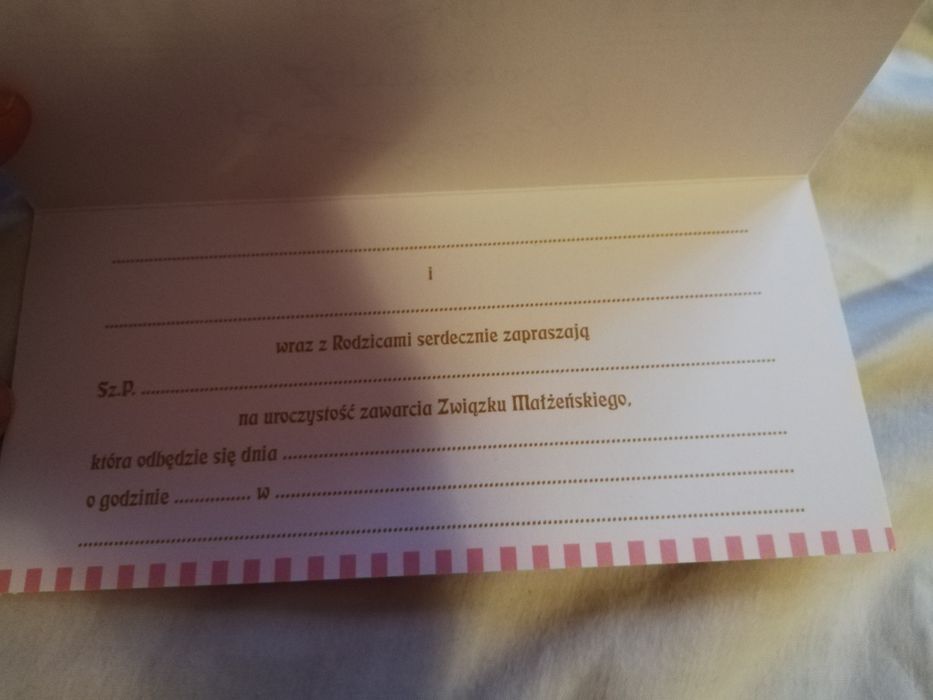 2 zaproszenia ślubne