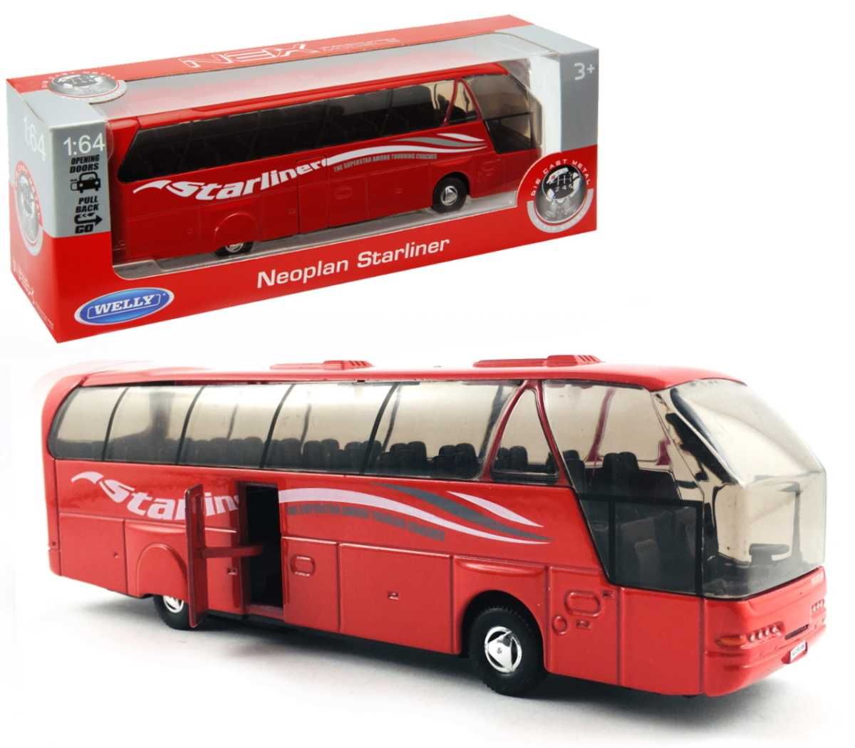 Autobus Neoplan Starliner WELLY 1:64 czerwony