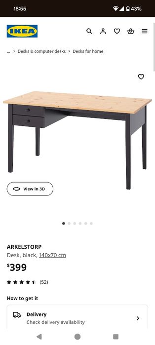 Secretária IKEA ARKELSTORP 140x70