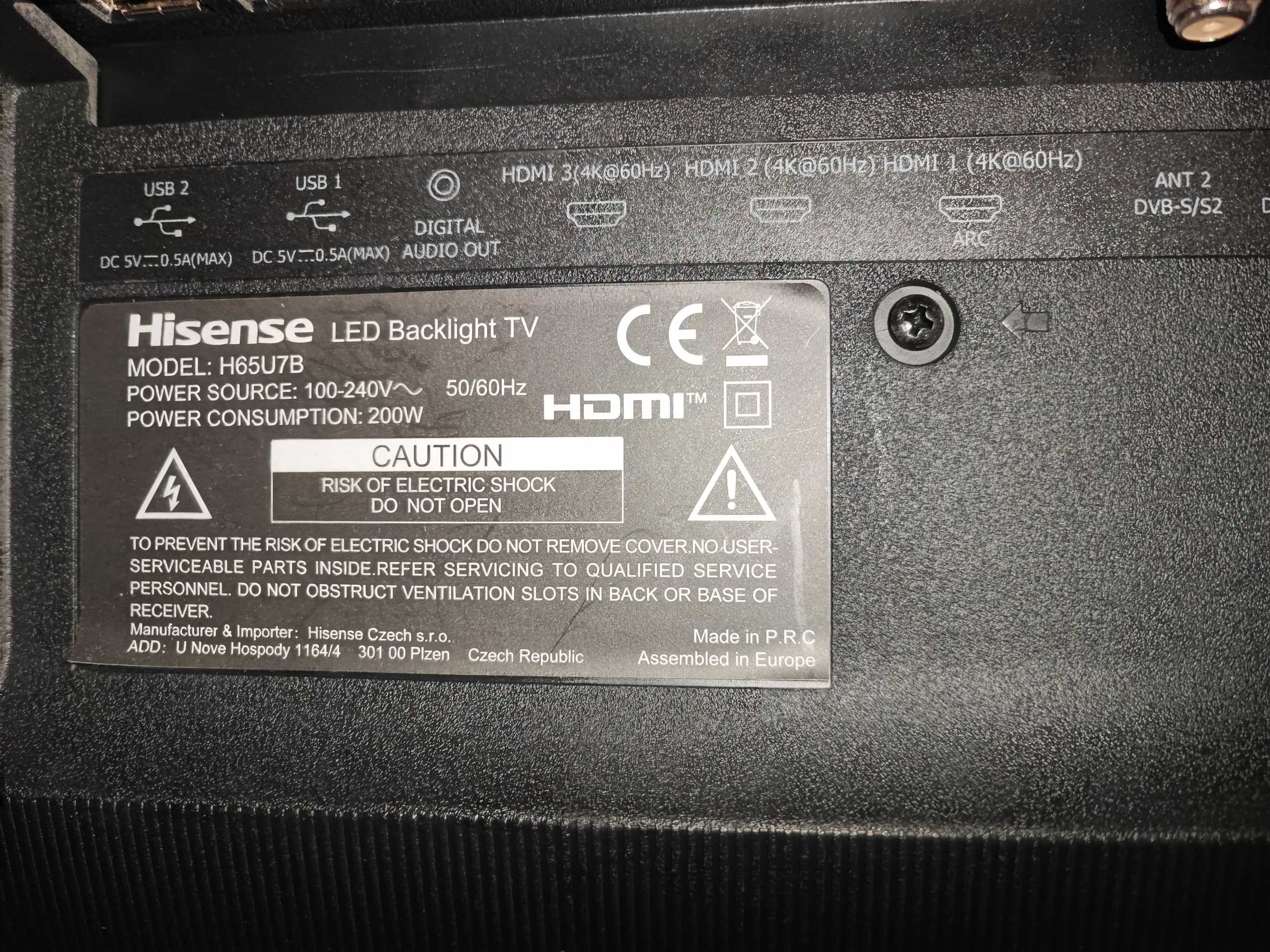 TV HISENSE 65" para peças