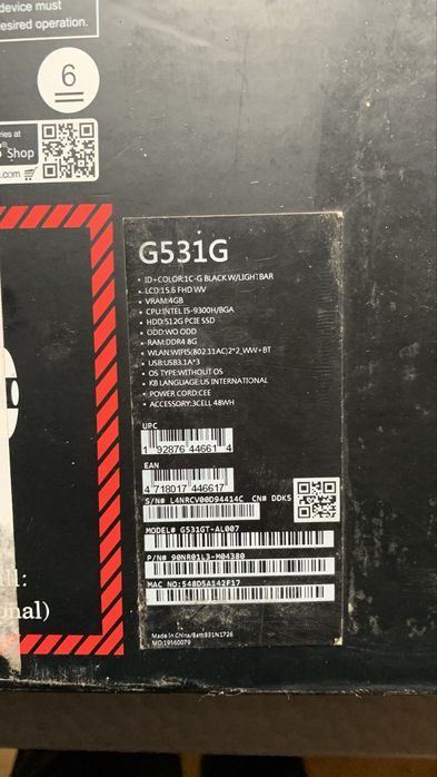 Игровой ноутбук g531g