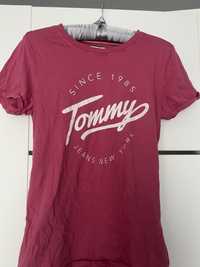 różowa koszulka t-shirt Tommy Hilfiger logo S 36 tommy jeans