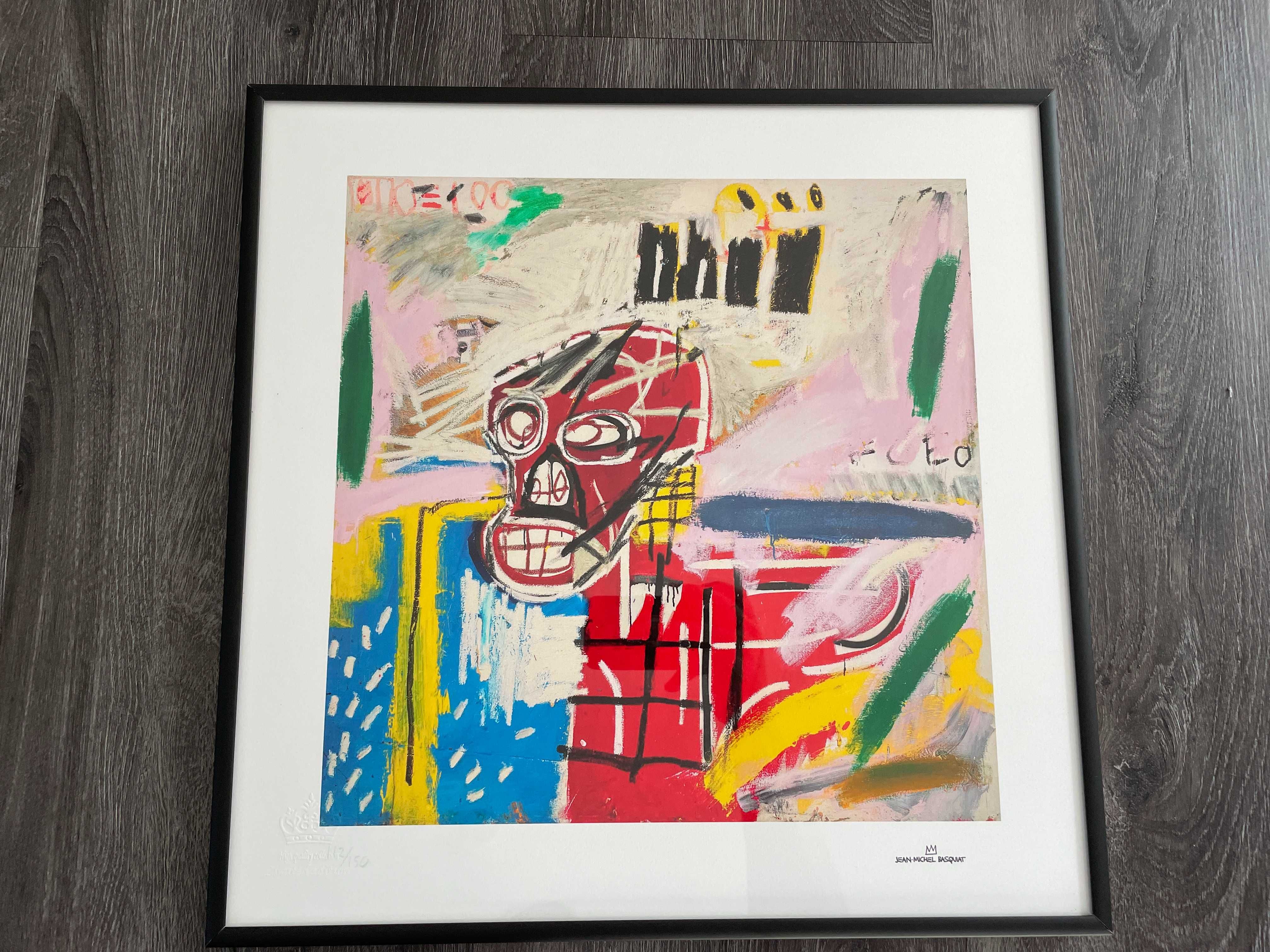 Basquiat grafika "Red Skull" certyfikat rama