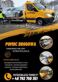 Holowanie pomoc drogowa transport maszyn TANiO wulkanizacja