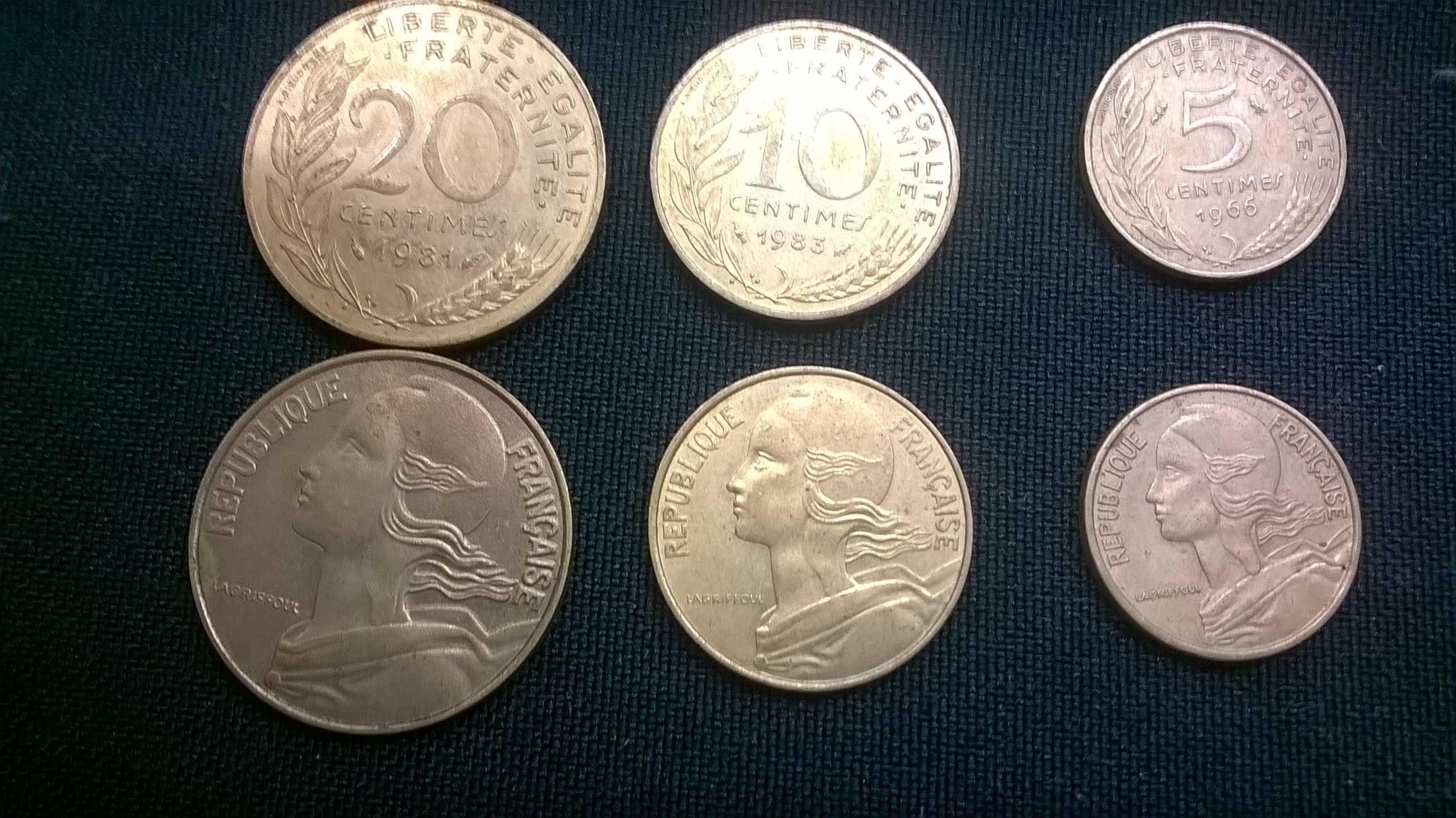 moedas diversas de frança