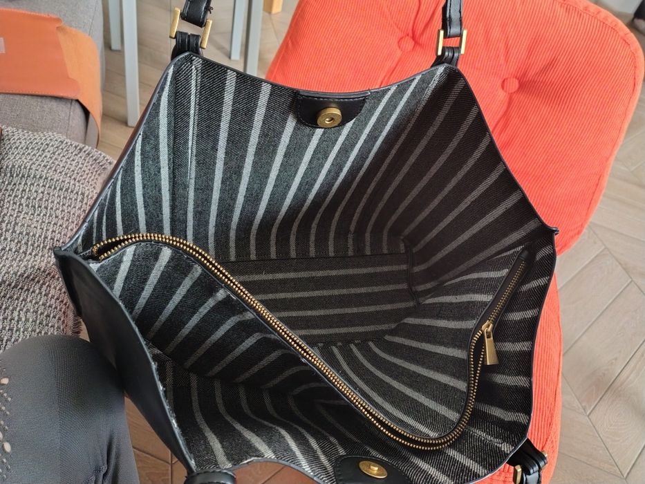 Torebka torba shopper ZARA czarna duża A4