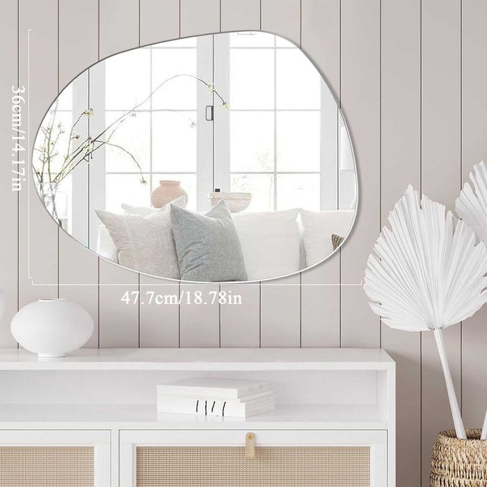 Nowe lustro / lusterko / asymetryczne / ścienne / samoprzylepne !A198!