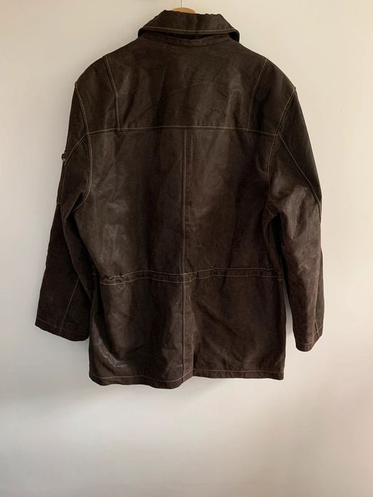 Skórzana męska kurtka brązowa Vintage retro M L
