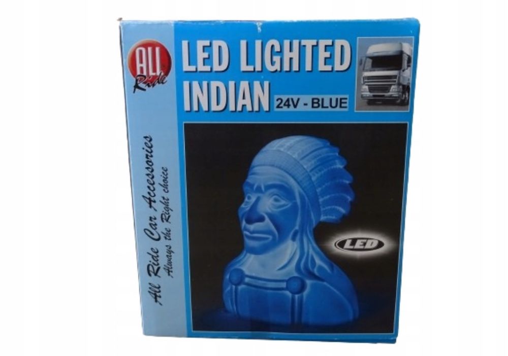 Niebieska lampa LED figurka Indyjska wtyczka zapalniczki 24V