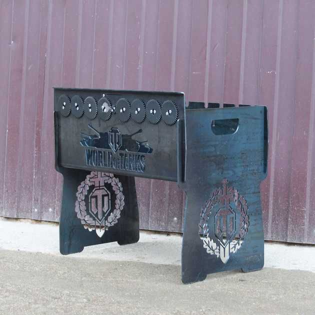 Мангал разборный автоматический на 12 шампуров с шашлычницей и мотором