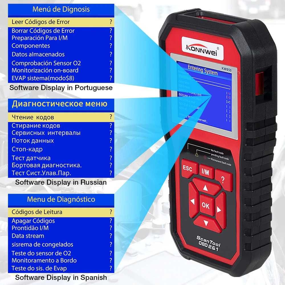 Професійний діагностичний OBD-II CAN сканер KONNWEI KW850