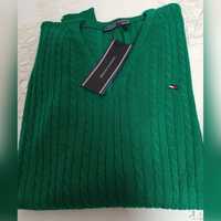 Śliczny zielony sweterek Tommy Hilfiger