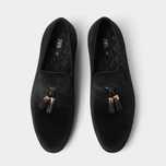 Свадебные черные бархатные лоферы с кисточками ZARA 40 размер 26 см