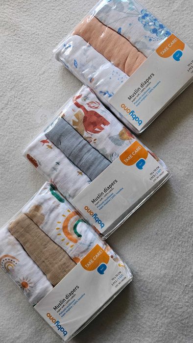 Pieluchy pieluszki muślinowe BabyOno pielucha pampersy muślina