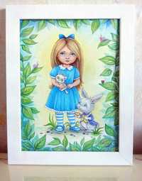 Картина в детскую "Алиса" холст, акрил Акция!