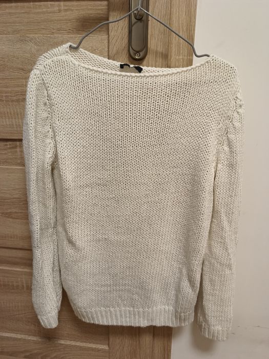 Damski biały sweterek marki H&M S/M 36/38