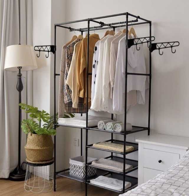 Універсальна тимчасова шафа вішалка стійка для одягу і взуття