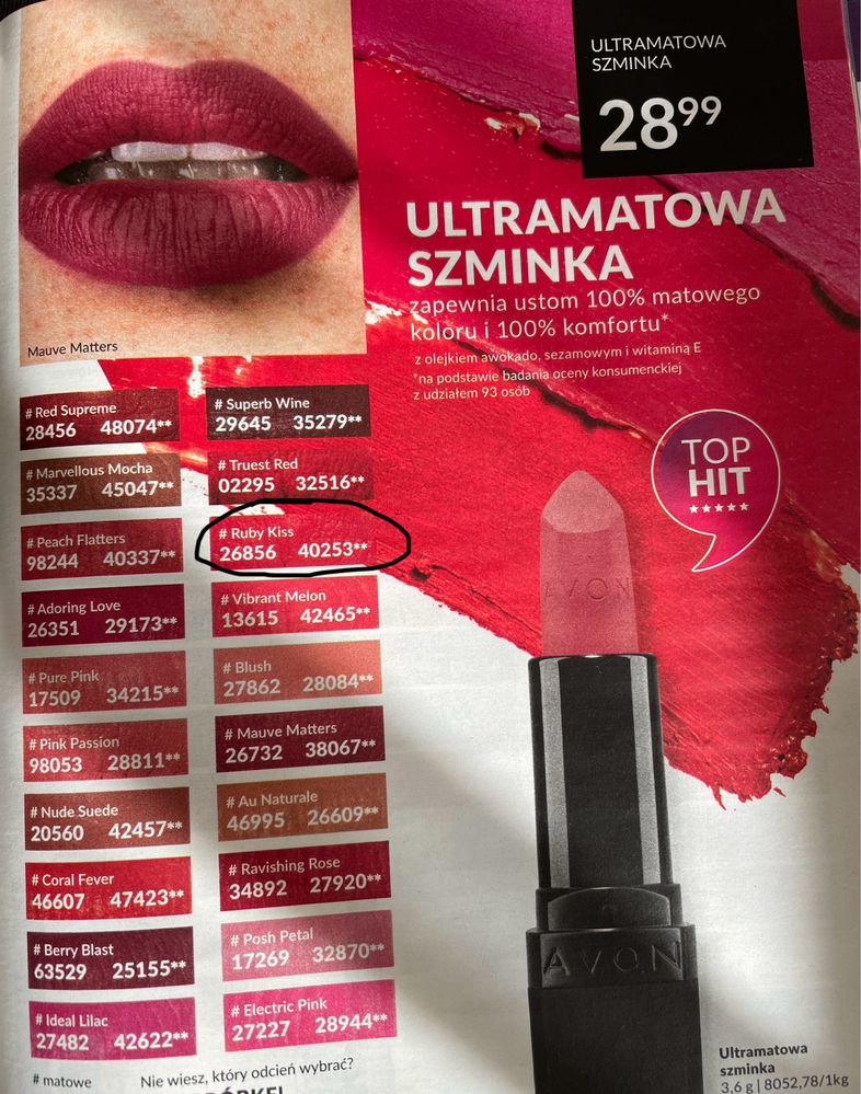 Ultramatowa szminka Avon Ultra Matte