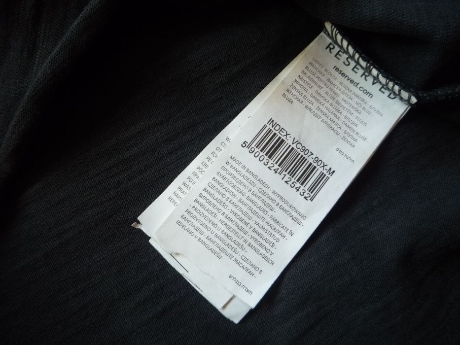 NOWA Reserved 38/M Bluzka Szara Grafitowa Bawełna Efektowna