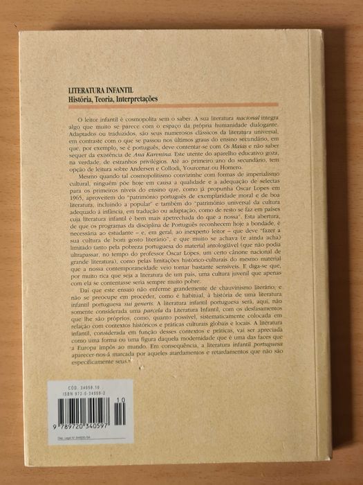 Livro "Literatura Infantil: História, Teorias, Interpretações"