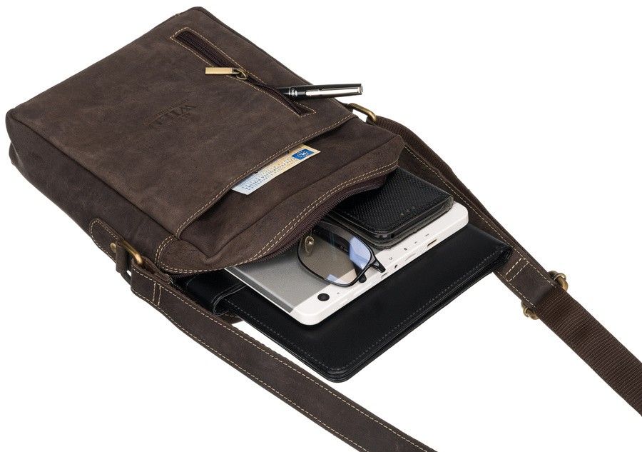 skórzana listonoszka męska z kieszonkami - always wild