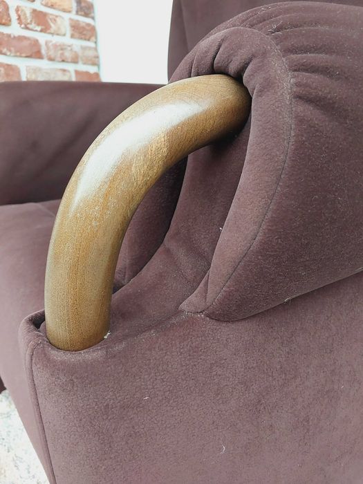 fotel rozkładany elektrycznie  "Hukla" z funkcją relax  brązowy pilot