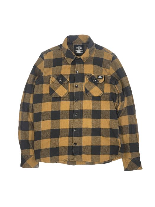 Dickies żółta koszulka męska flanelowa robocza bawełniana