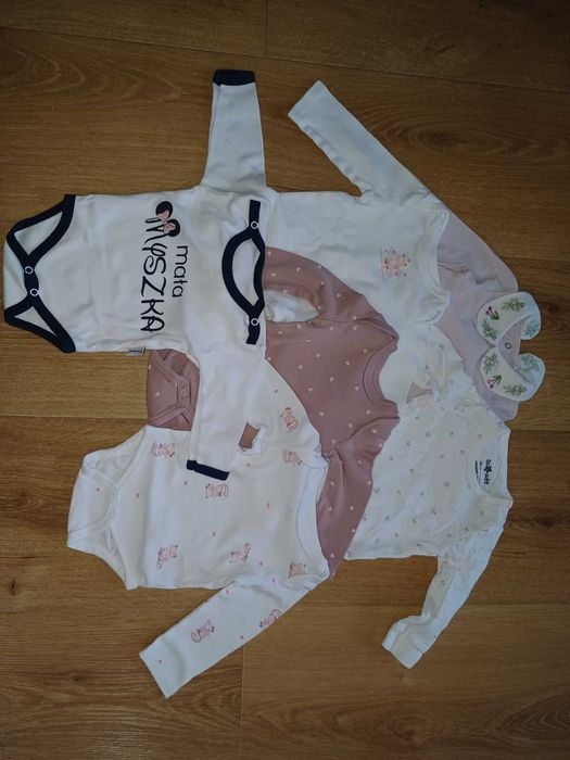 Wielopak ubranka 56-68 noworodek. Dla dziewczynki