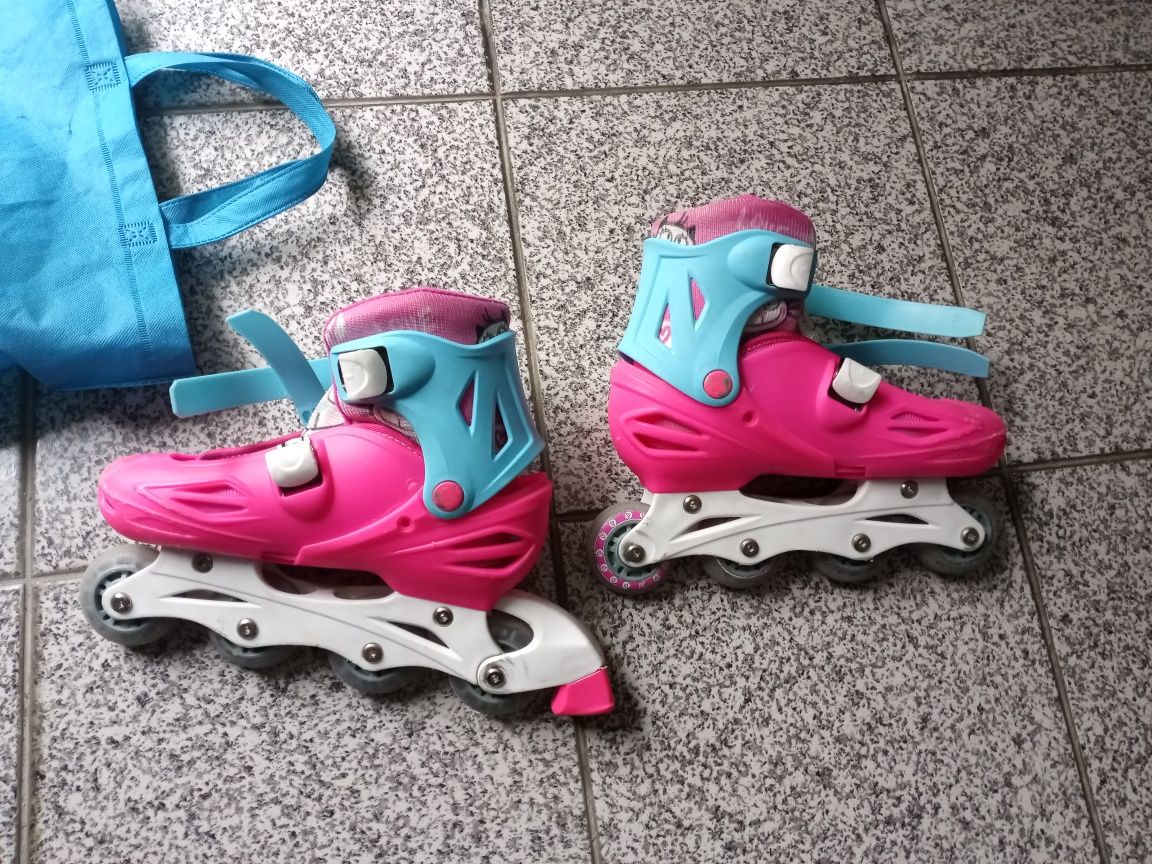 Patins linha menina com luzes