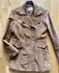 Zamszowy płaszcz Zara XS vintage