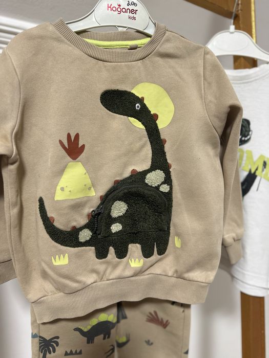 Набір з діно, динозаврики, утеплений костюм, реглан з динозавром 104