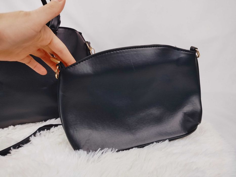 Nowy zestaw torebek w kolorze czarnym do ręki i na ramię