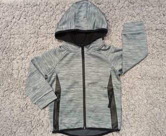 Primark bluza dresowa 104 szara kaptur zapinana sportowa czarna zadban