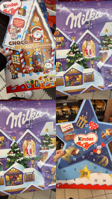 Adwent kalendarze Kinder,Milka