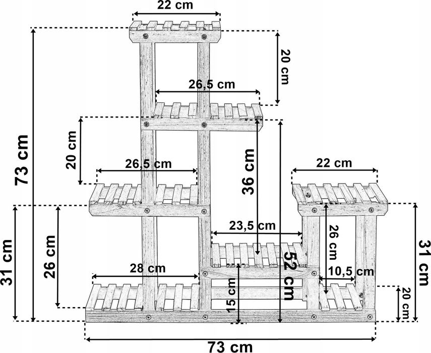 Kwietnik Drewniany Stojący Drabinka Regał Stojak Na Kwiaty Rośliny