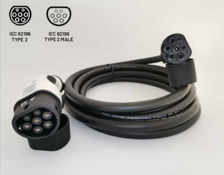 CABO MENNEKES TYPE 2 - TYPE 2 32A (1/3 FASES) PARA ELÉCTRICOS/HÍBRIDOS