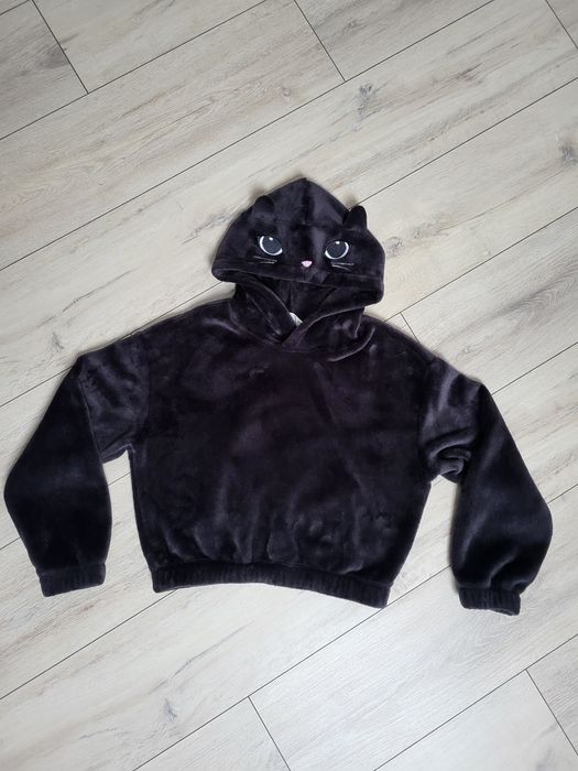 Czarna pluszowa bluza H&M