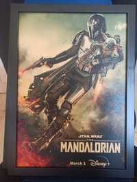 Mandalorian plakat oprawiony w czarną ramę  29,7*42 A3