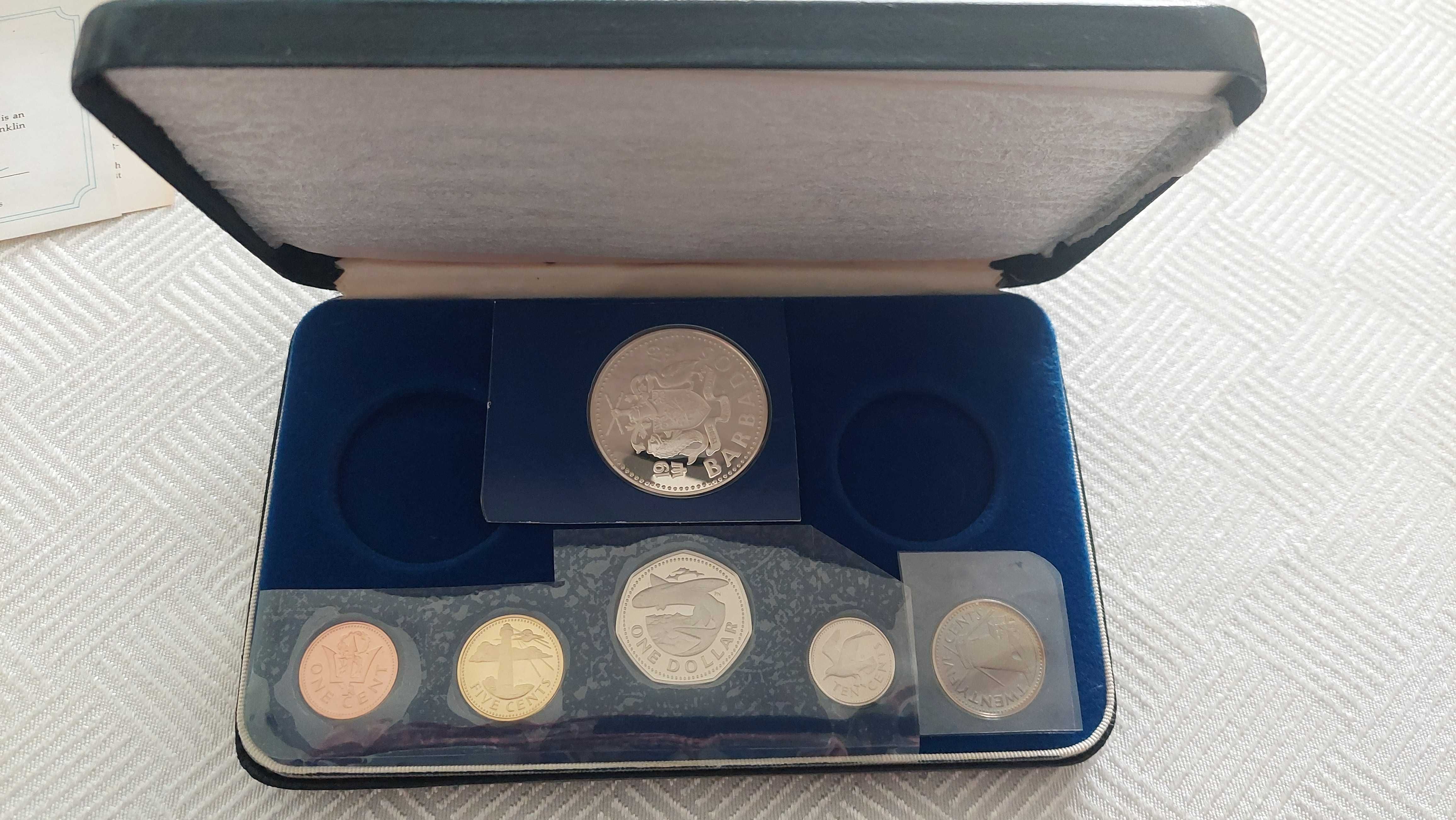 Barbados monety set srebro