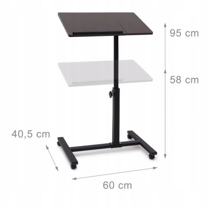 stolik mobilny pod laptopa wysokosc regulowana 2 blaty NOWY
