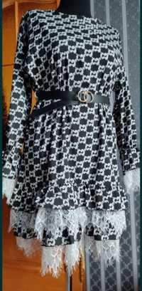 Платье шёлковое с кружевом L-XL Italia