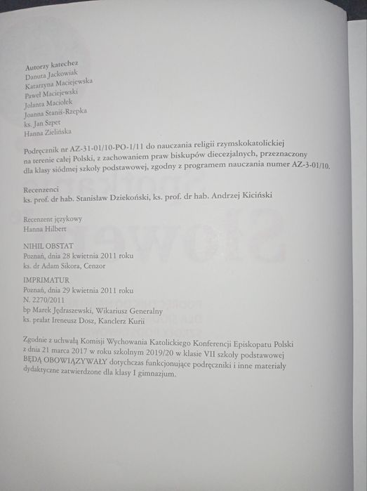 Spotkanie ze słowem Podręcznik do religii kl 7