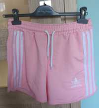 Spodenki Adidas damskie, dresowe, gumka w pasie, rozmiar L