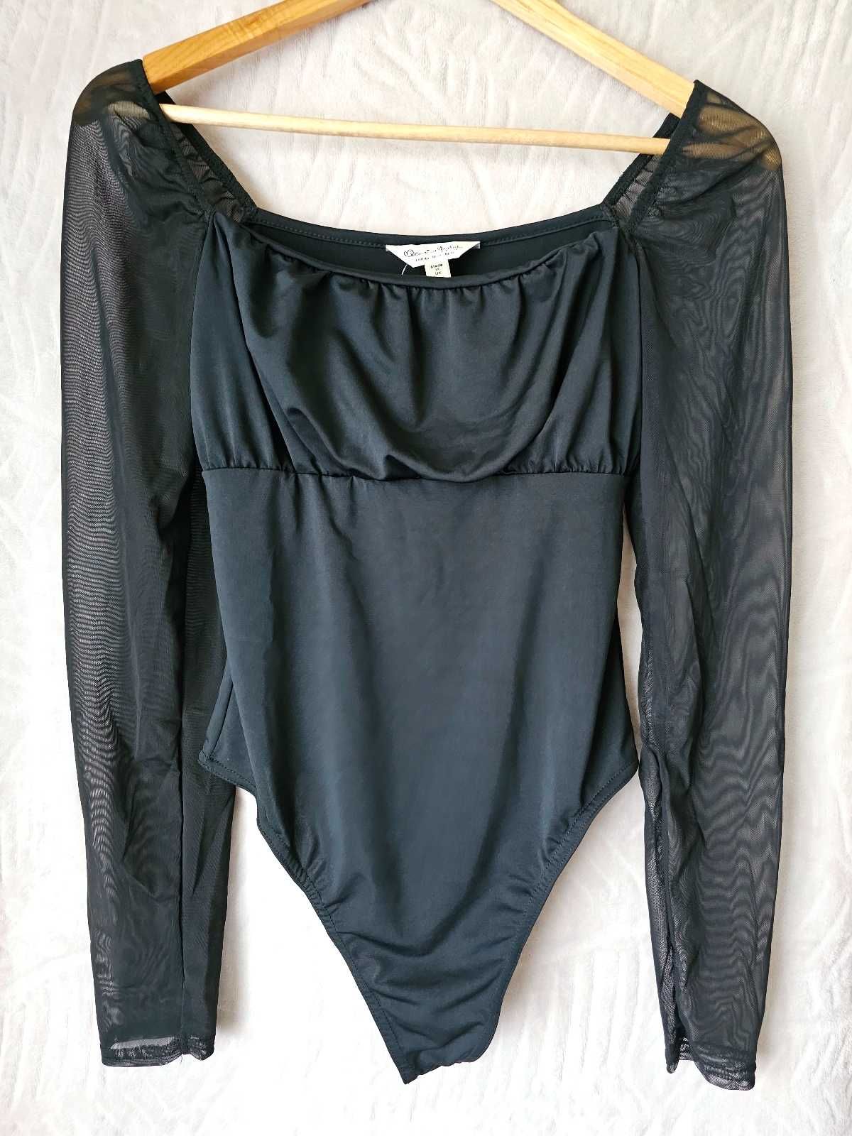 Czarne body r. 40/ siateczkowy długi rękaw / Miss Selfridge